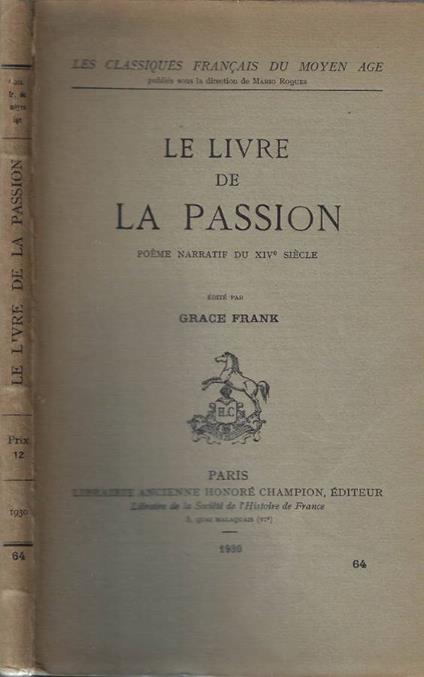 Le livre de la passion - copertina