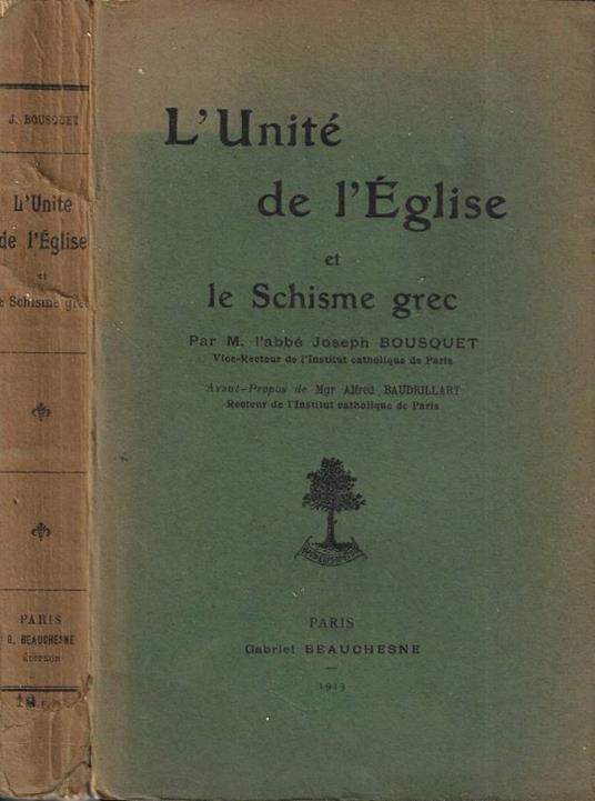L' unité de l' Eglise et le schisme grec - copertina