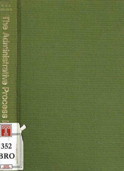 The administrative process in Britain - copertina