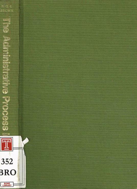 The administrative process in Britain - copertina