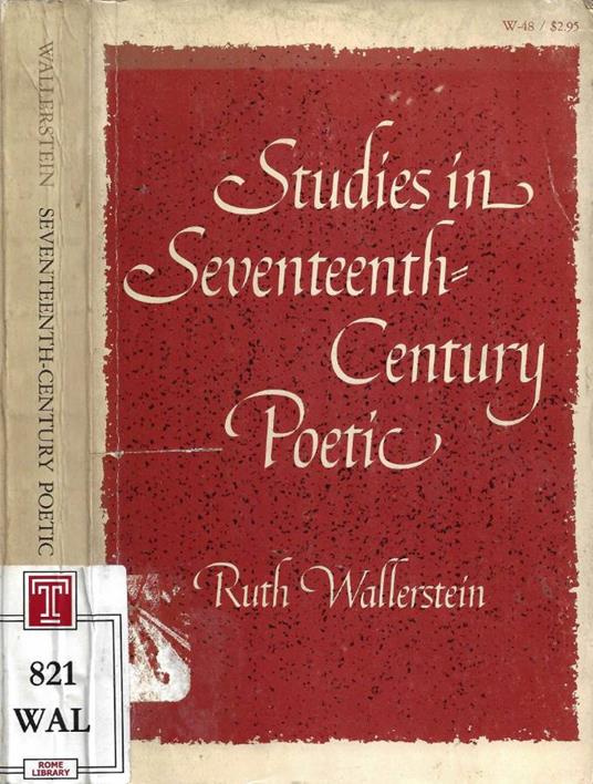 Studies in Seventeenth-Century Poetic - copertina