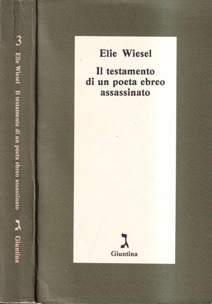 Il testamento di un poeta ebreo assassinato - copertina