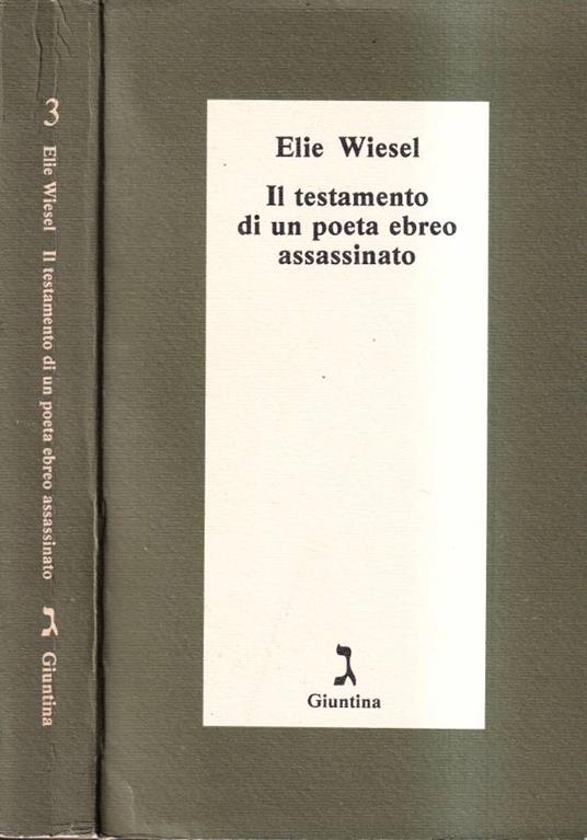 Il testamento di un poeta ebreo assassinato - copertina