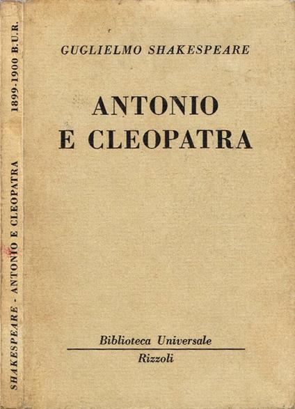 Antonio e Cleopatra - copertina