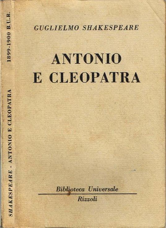 Antonio e Cleopatra - copertina