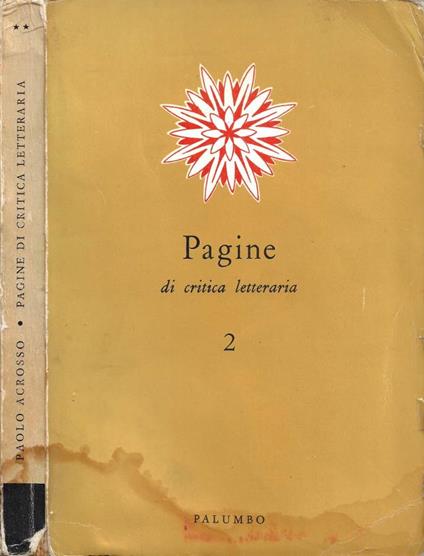 Pagine di critica letteraria: Dalle origini ai nostri giorni. Vol. II - Paolo Acrosso - copertina