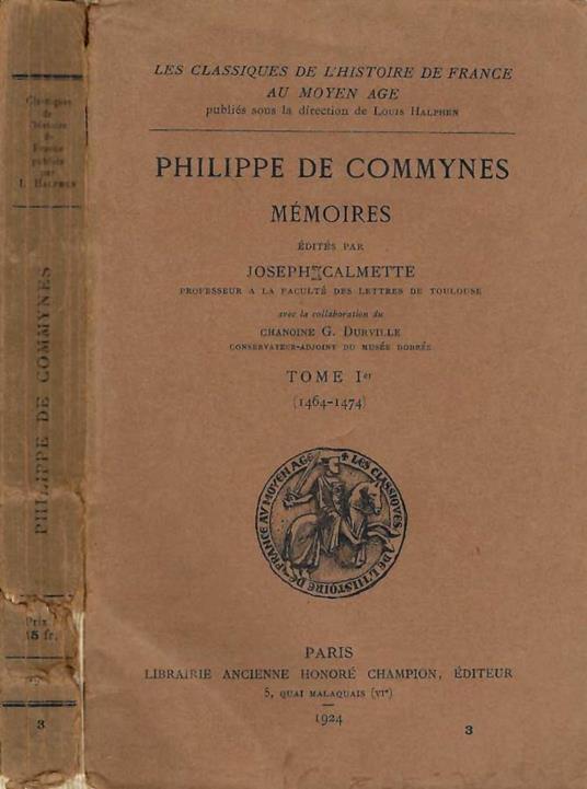 Philippe De Commynes - Joseph Calmette - copertina
