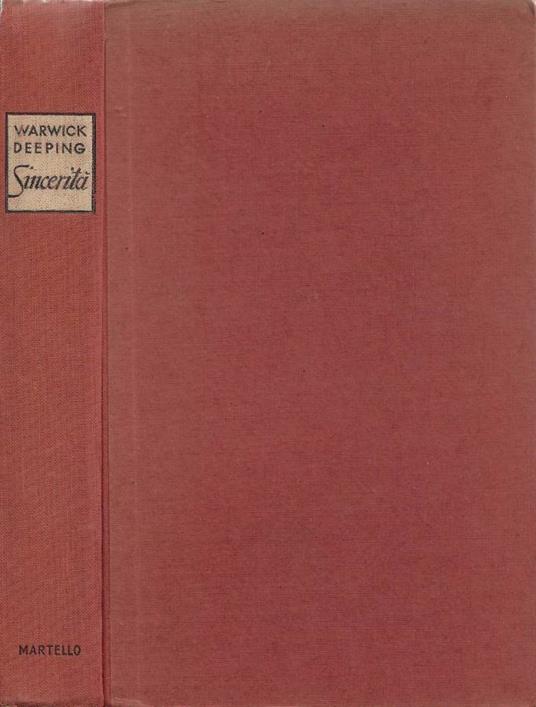 Sincerità - Warwick Deeping - copertina