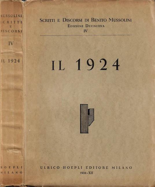 Il 1924 - Valentino Piccoli - copertina