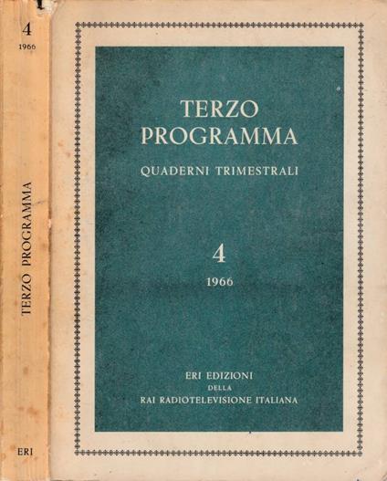 Terzo programma, n 4 1966 - Giuseppe Rossini - copertina
