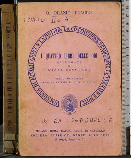 Quattro libri odi espurgati e inno secolare - Orazio - copertina