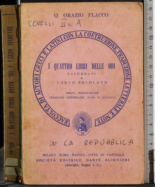 Quattro libri odi espurgati e inno secolare - Orazio - copertina