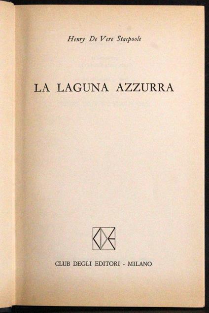 laguna azzurra - Henry de Vere Stacpoole - copertina