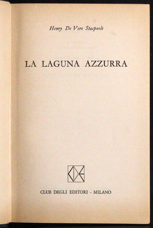laguna azzurra - Henry de Vere Stacpoole - copertina