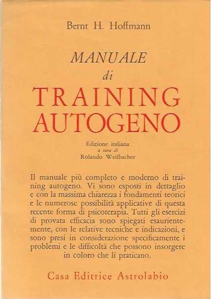 Manuale di training autogeno - Bernt Hoffmann - copertina