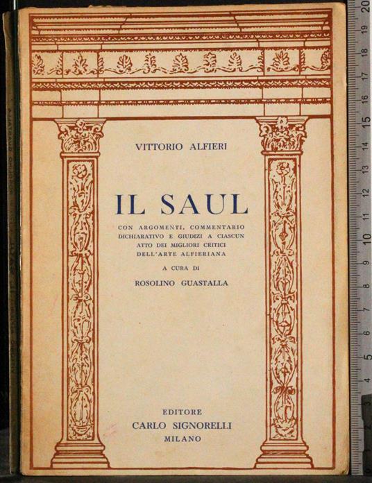 Il saul - Vittorio Alfieri - copertina