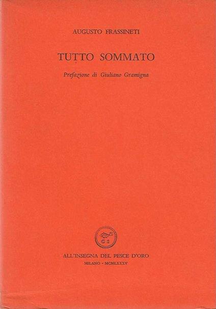 Tutto Sommato - Augusto Frassineti - copertina