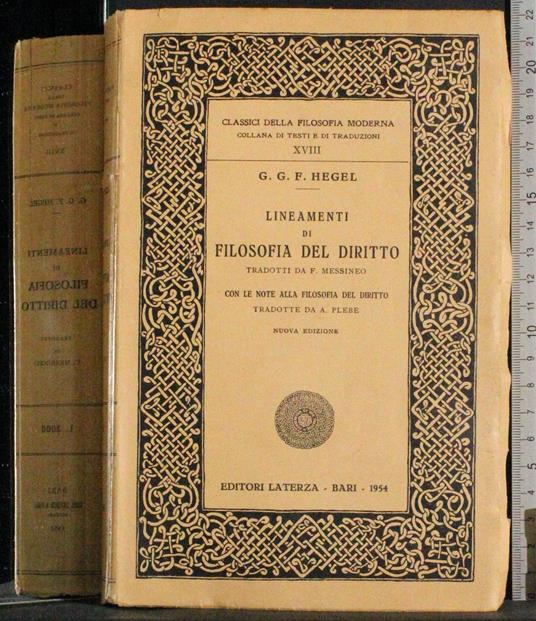 Lineamenti di filosofia del diritto - Friedrich Hegel - copertina