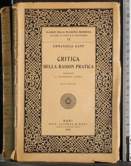 Critica della ragion pratica - Immanuel Kant - copertina