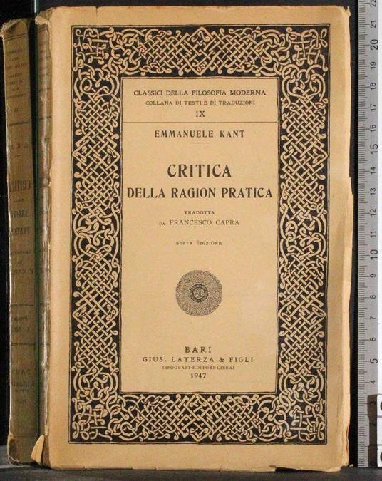 Critica della ragion pratica - Immanuel Kant - copertina