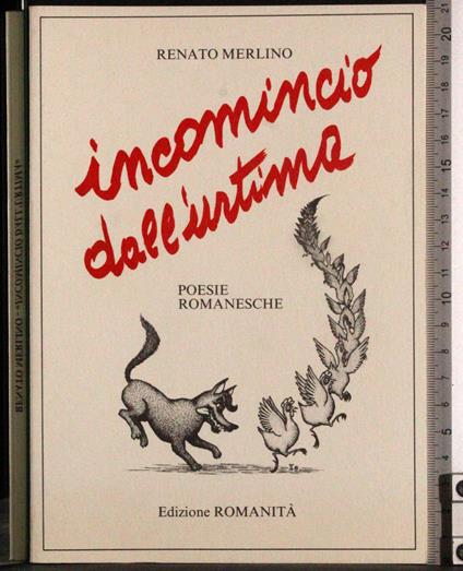 Incomincio dall'urtima - Renato Merlino - copertina