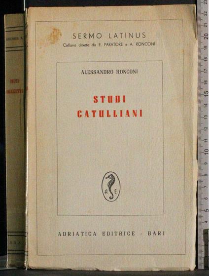 Studi catulliani - Alessandro Ronconi - copertina