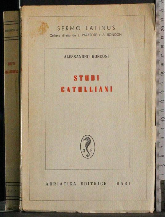 Studi catulliani - Alessandro Ronconi - copertina