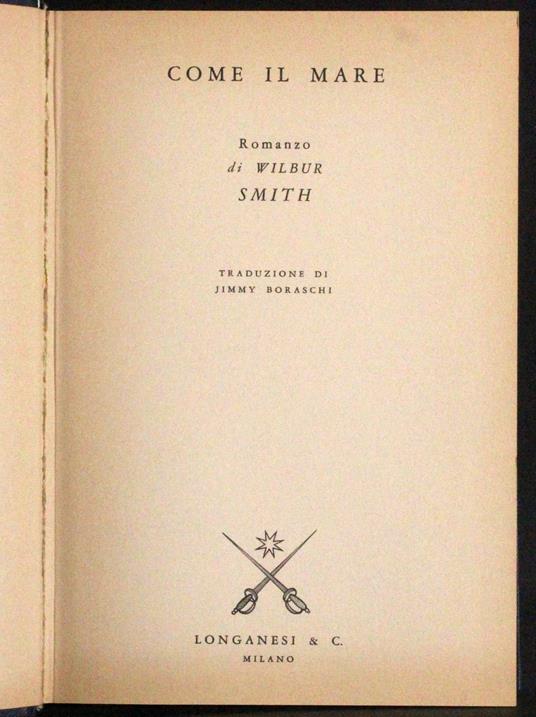 Come il mare - Wilbur Smith - copertina