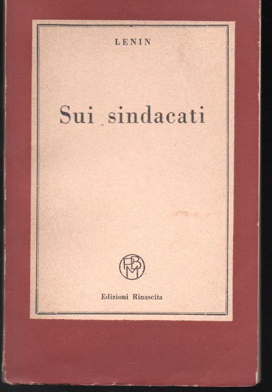 Sui sindacati - Lenin - copertina