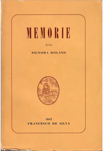 Memorie della Signora Roland - copertina