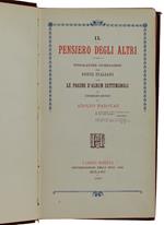 Il Pensiero Degli Altri. Spigolature Giornaliere Dai Poeti Italiani Con Le Pagine D'Album Settimanali E Introduzione