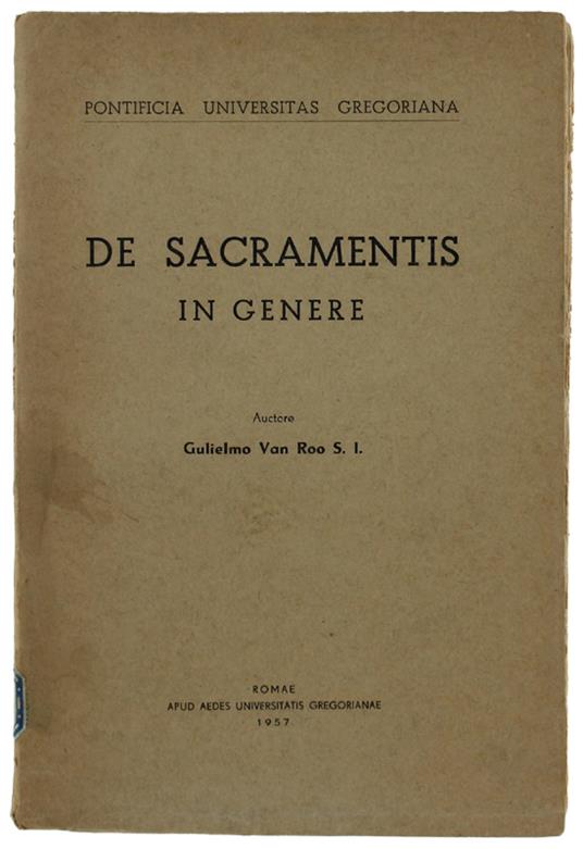 De Sacramentis In Genere - copertina