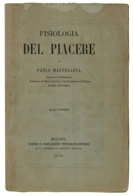 Fisiologia Del Piacere - Paolo Mantegazza - copertina