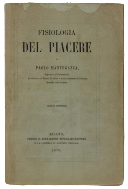 Fisiologia Del Piacere - Paolo Mantegazza - copertina