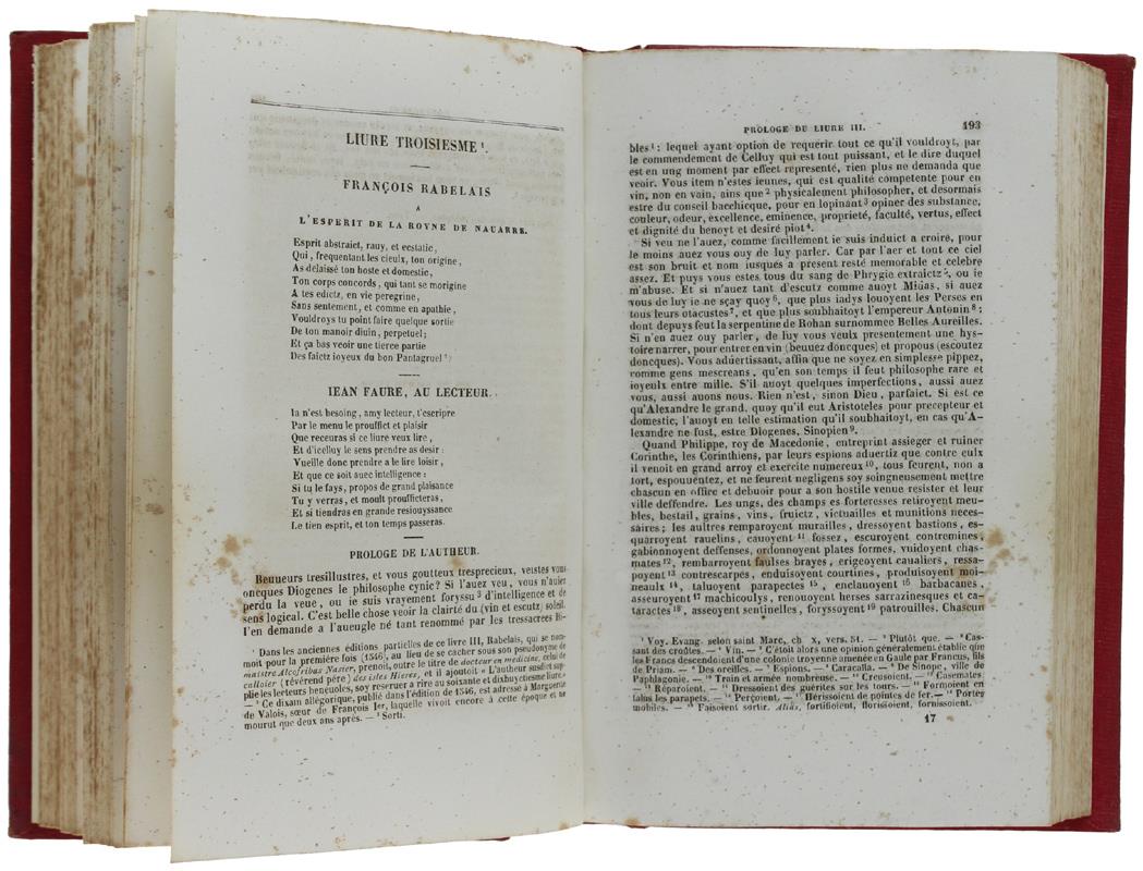 Oeuvres. Nouvelle Édition Augmentée De Plusieurs Extraits Des Chroniques Admirables Du Puissant Roi Gargantua Ainsi Que D'Un Grand Nombre De Variantes Et De Deux Chapitres Inédits Du V Livre..