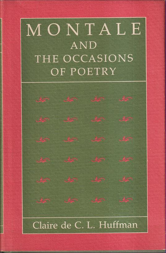 Montale and the Occasion of Poetry - copertina