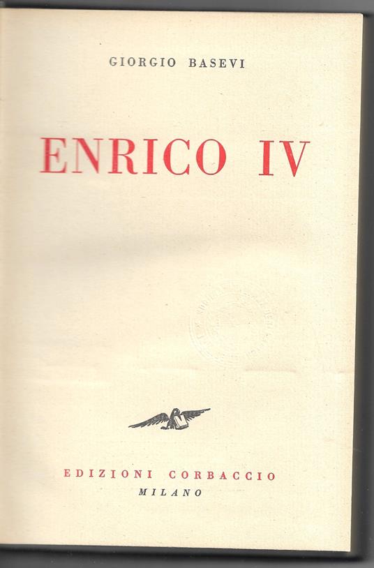 Enrico VI - Giorgio Basevi - copertina