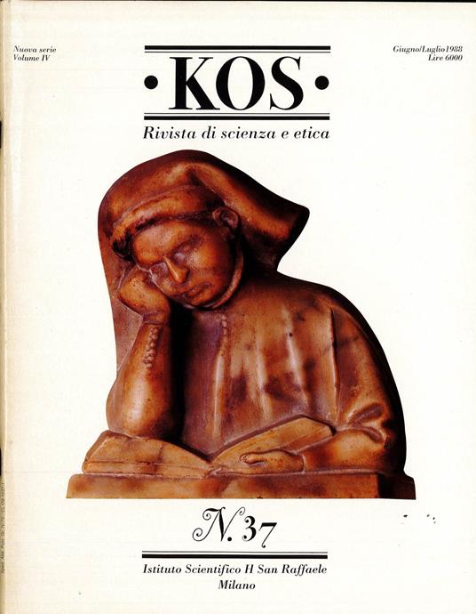 Kos Rivista di scienza e etica 37 1988 - copertina