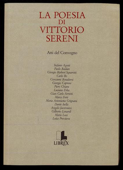 poesia di Vittorio Sereni - copertina