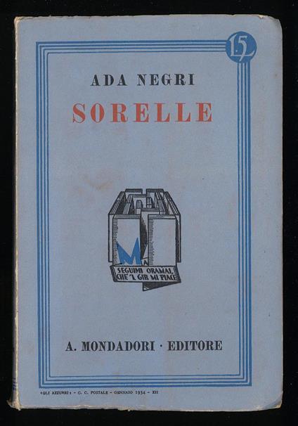 Sorelle - Ada Negri - copertina
