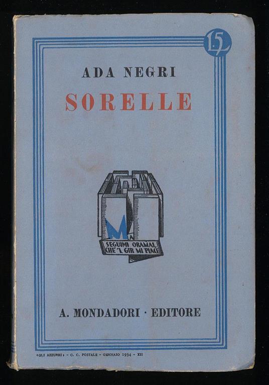 Sorelle - Ada Negri - copertina