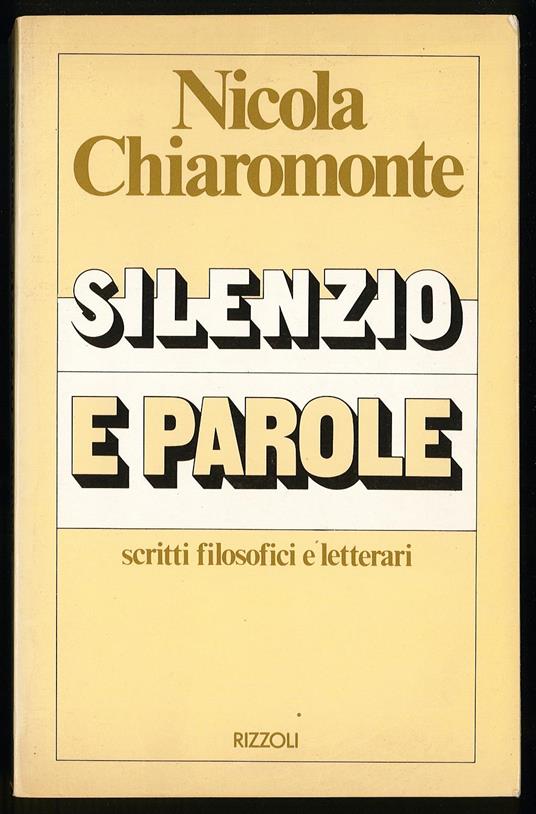 Silenzio e parole - Nicola Chiaromonte - copertina