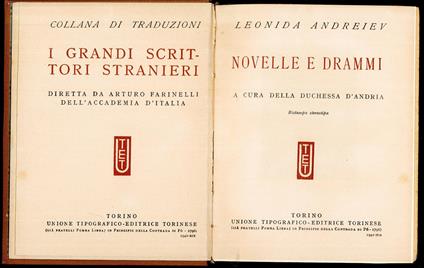 Novelle e drammi - Leonid Andreev - copertina