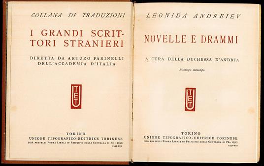 Novelle e drammi - Leonid Andreev - copertina