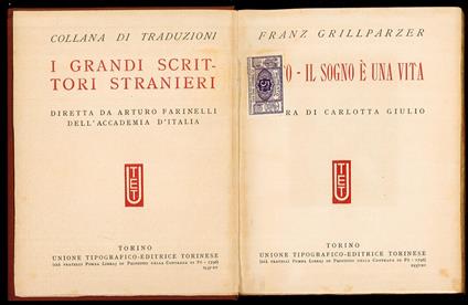 Saffo - Il sogno è una vita - Franz Grillparzer - copertina
