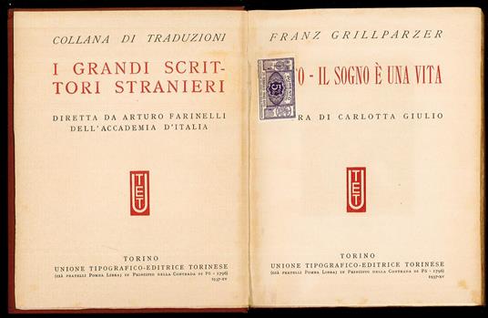 Saffo - Il sogno è una vita - Franz Grillparzer - copertina