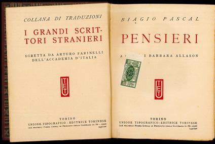 Pensieri - Blaise Pascal - copertina