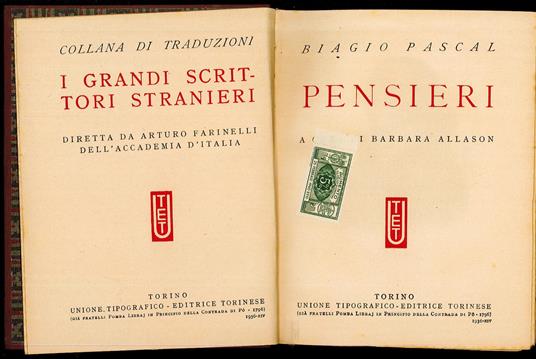 Pensieri - Blaise Pascal - copertina