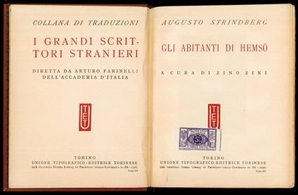 Gli abitanti di Hemso - August Strindberg - copertina