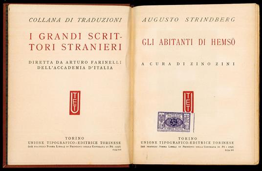 Gli abitanti di Hemso - August Strindberg - copertina
